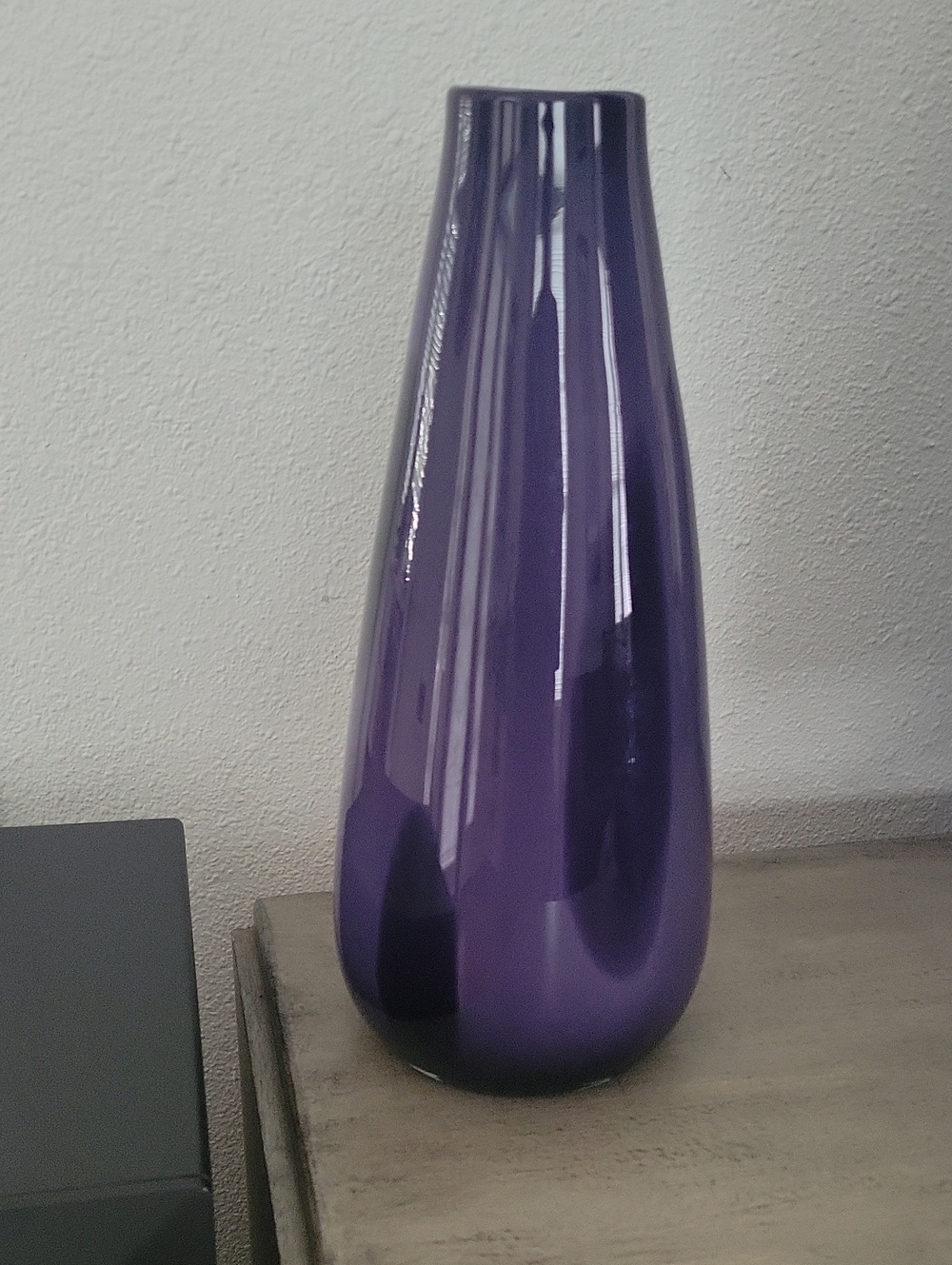 Glossy Purple Decorative Glass Vase - Home Accents